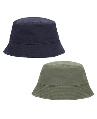 Generic Men's 2-Pack Navy & Olive Washed 100% Cotton Bucket Hat Everyday Cotton Style Unisex Trendy Lightweight Outdoor Hot Fun Summer Beach Vacation