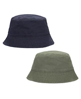 Generic Men's 2-Pack Navy & Olive Washed 100% Cotton Bucket Hat Everyday Cotton Style Unisex Trendy Lightweight Outdoor Hot Fun Summer Beach Vacation