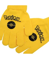 Pokemon Boys Pikachu Cuff Hat With 3D Ears And Matching Gloves