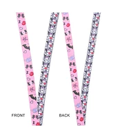 Kuromi Cherries & Cookies 22-Inch Lanyard With Kuromi Charm and Clear Id Sleeve