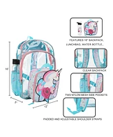 Floral Unicorn 3-Piece Backpack & Lunchbox Set With Water Bottle