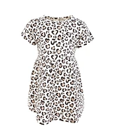Hudson Baby Girls Cotton Dresses, Bow Heart Leopard