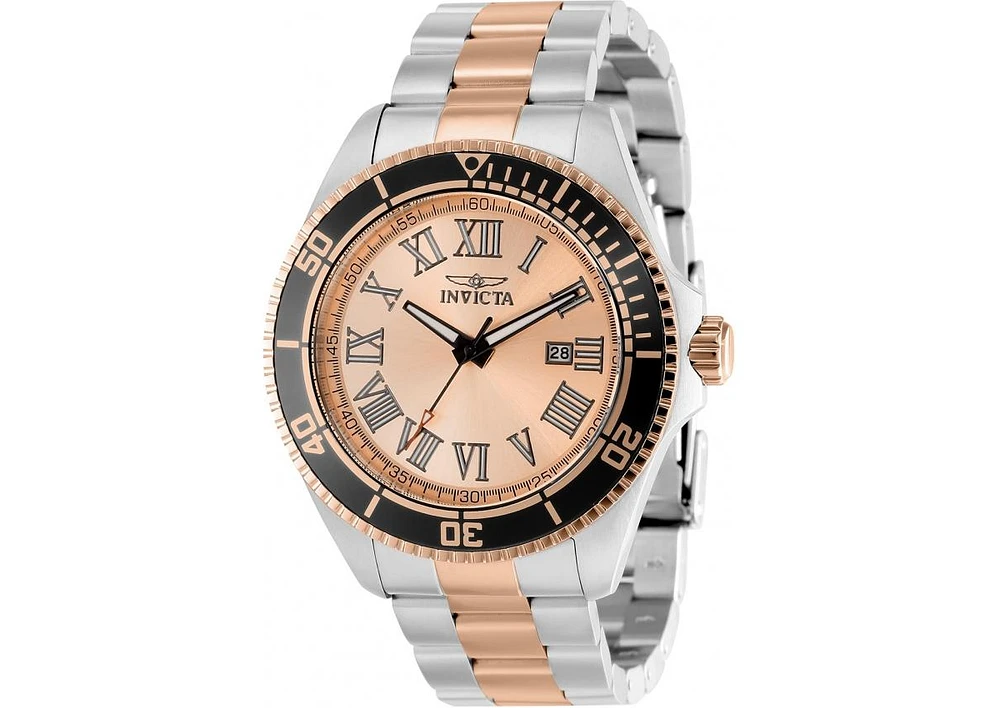 Invicta Men's 15001 Pro Diver Quartz 3 Hand Rose Gold Dial Watch