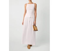 WeWoreWhat Women's Tie Waist Linen Skirt