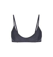 Lscn by Lascana Women's Shimmer Scoop Neck Bikini Swimsuit Top
