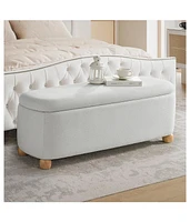 Felipe Storage Waterproof Bench with Solid Wood Legs
