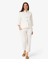 Cable & Gauge Women's Linen Blend Straight Leg Pant