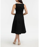 Ellen Tracy Women's Sleeveless Paneled Midi Dress