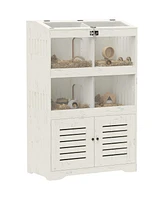 PawHut Large Hamster Cage for Multiple Small Pets with Storage Cabinet