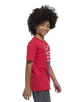 adidas Big Boys Short Sleeve American Flag T-Shirt