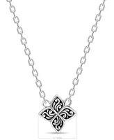 Devata Clover Filigree Chain Necklace, 16 in adj to 18 in