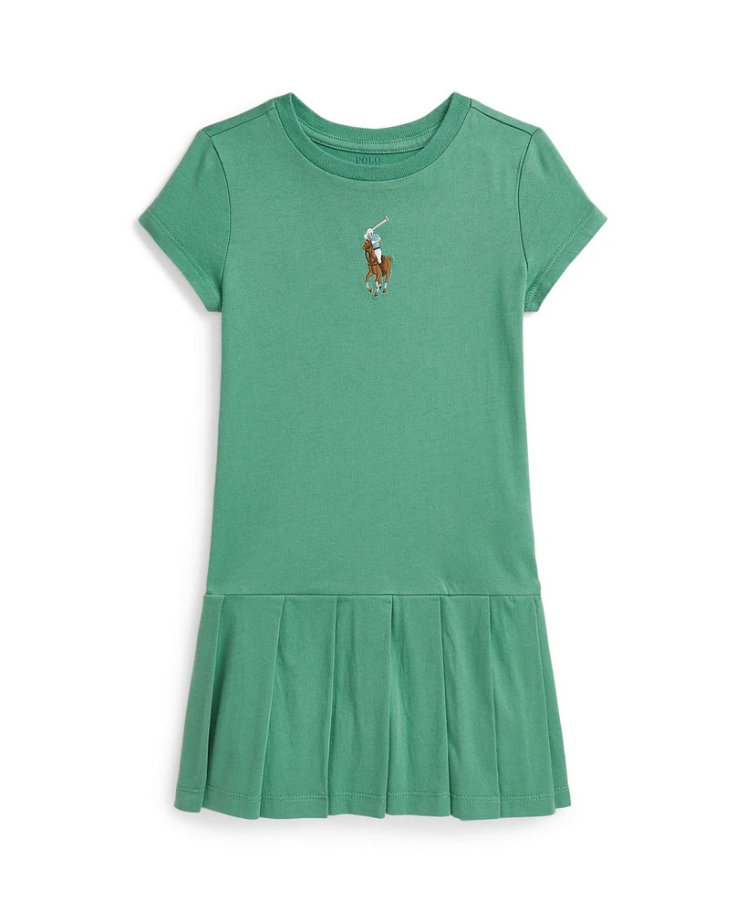 Polo Ralph Lauren Toddler and Little Girls Big Pony Pleated Jersey Dress