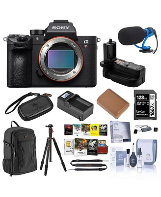 Sony Alpha a7R Iv Mirrorless Camera (V2), Bundle with Alpine 200 Backpack, 128GB Memory Card, Np-FZ100 Li-Ion Battery, Charger Base, Charger Plate, Vg