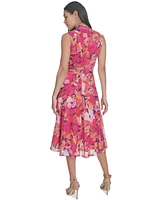 Jessica Howard Women's Floral Surplice-Neck Midi Dress