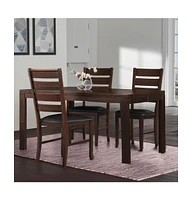 Faux Leather Slat Back Dining Chairs Set of Two for Comfortable Home Dining