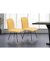 Set of Two Upholstered Fabric Dining Chairs for Kitchen and Dining Room
