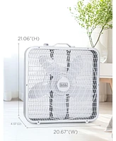 Black+Decker Box Fan with 3 Speed Settings, 20” Box Fan with Carrying Handle, Rotary Knob and Recessed Cord Storage, Portable Fan and Cooling F