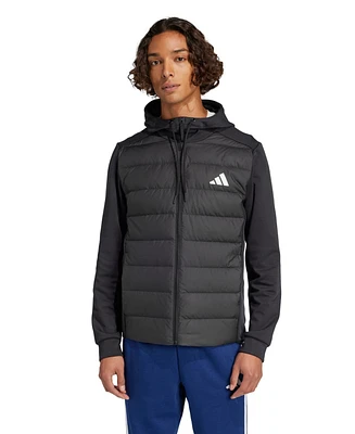 adidas Men's Essentials Hybrid Down Hooded Jacket