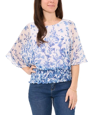 Sam & Jess Women's Floral-Print Smocked Top
