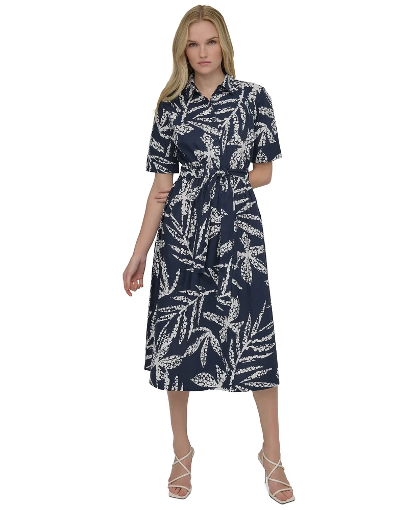 Dkny Women's Printed Cotton Shirt Dress