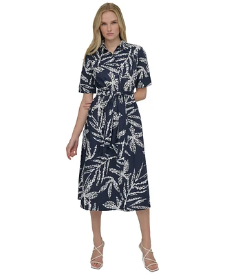 Dkny Women's Printed Cotton Shirt Dress