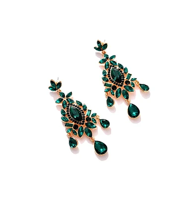 Sohi Women's Gold-Plated Stone Drop Earrings