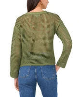 Vince Camuto Women's Lace-Up Fishnet Long-Sleeve Sweater