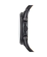 Fossil Men's Fenmore Multifunction Black Leather Watch, 44mm