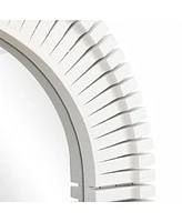 LuxenHome White Arch Rectangle 36-Inch Tall Wall Mirror, Accent and Vanity