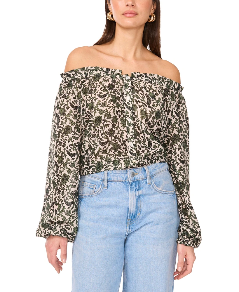 Vince Camuto Women's Off-The-Shoulder Long-Sleeve Top