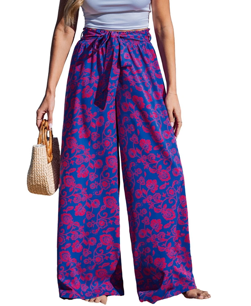 Cupshe Women's Celestial Waves Floral Cover-Up Pants