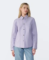 Furniq Uk Women's Leather Shirt Jacket, Created for Macy's