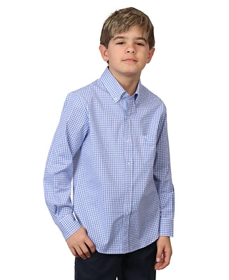 Tailorbyrd Big Boys Signature Gingham Long Sleeve Shirt