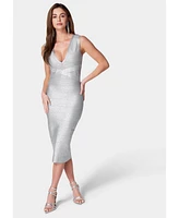 Bebe Women's Bandage Metallic Dress