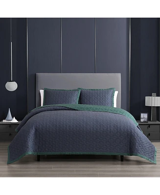 Bebejan 100% Cotton Sateen 3 Piece Textured Quilted King Size Coverlet Set