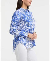 Ellen Tracy Women's Long Sleeve Linen Blend Shirt