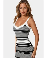 Bebe Women's Striped Sweater Midi Dress