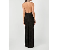 WeWoreWhat Women's Cowl Halter Maxi Dress