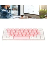 Mini Keyboard, 61 Keys Keyboard Small Gaming Keyboard Gaming Keyboard 60 Percent Wired Gaming Keyboard (Pink)
