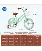 16 Inch Kids Bike with Adjustable Seat and Bell for Kids 3-8 Years Olds
