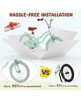 18 Inch Kids Bike with Adjustable Seat and Bell for Kids 3-8 Years Olds