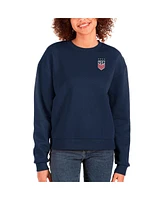 Antigua Women's Navy Uswnt Victory Crewneck Pullover Sweatshirt