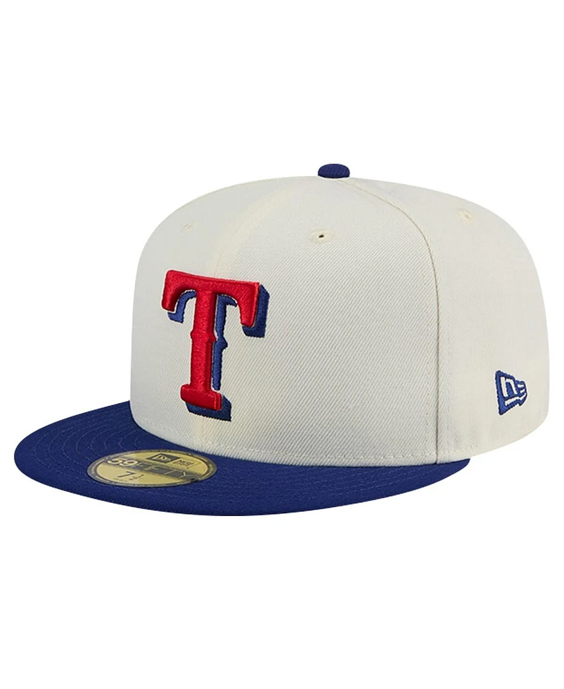 New Era Men's Cream Texas Rangers Chrome 59FIFTY Fitted Hat
