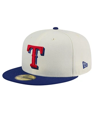 New Era Men's Cream Texas Rangers Chrome 59FIFTY Fitted Hat
