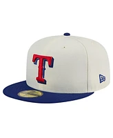 New Era Men's Cream Texas Rangers Chrome 59FIFTY Fitted Hat