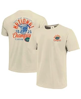 Image One Men's Natural Florida Gators 2025 Ncaa Basketball National Champions Distressed Net T-Shirt