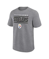 Fanatics Men's Heather Gray Pittsburgh Steelers Big Tall Top Notch T-Shirt