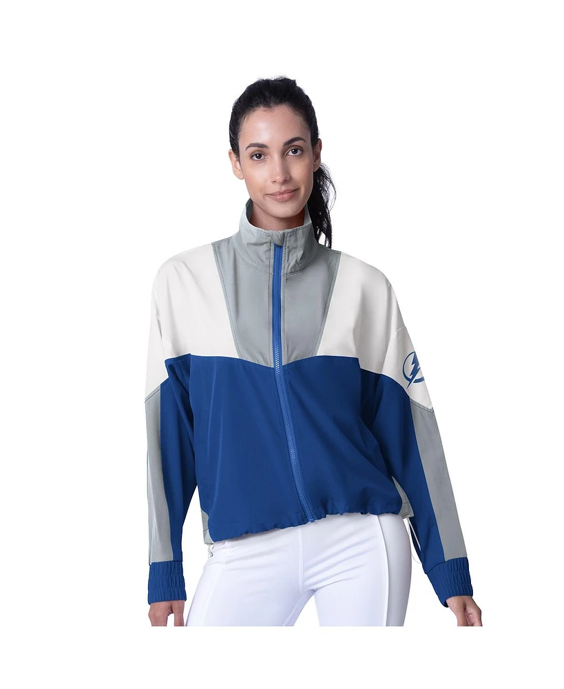 Msx by Michael Strahan Women's Blue/Gray Tampa Bay Lightning Tessa Full-Zip Jacket