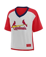 Fanatics Women's Red/Graphite St. Louis Cardinals Oversized Race To Win V-Neck T-Shirt