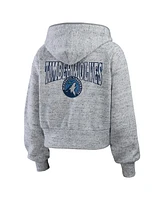 Wear by Erin Andrews Women's Heather Gray Minnesota Timberwolves Speckled Radiator Full-Zip Hoodie